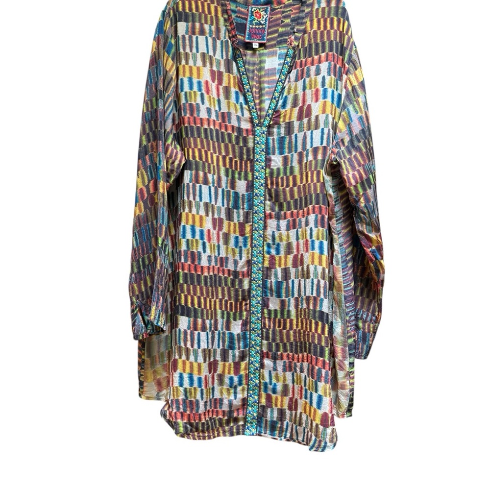 Johnny Was Multicolor Embroidered Tunic